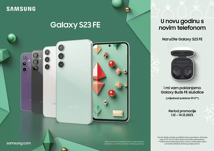 Samsung Galaxy S23 FE sada je dostupan za prednarudžbinu u Crnoj Gori